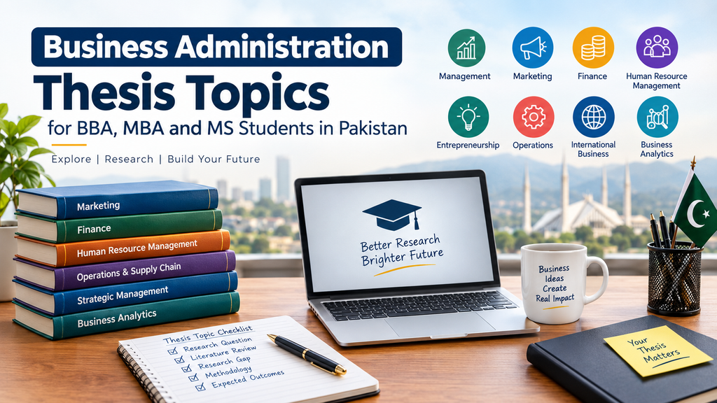 Business Administration thesis topics for BBA, MBA and MS students in Pakistan